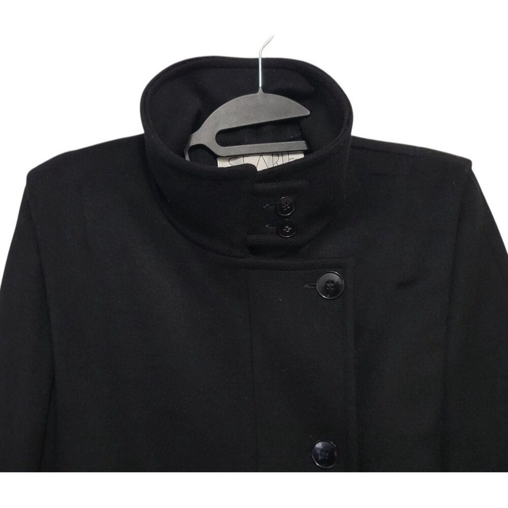 Classic Black Wool Coat for Women - Picture 3 of 12
